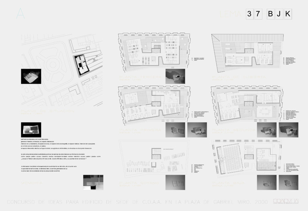 Proyecto de arquitectura para el concurso del Colegio de Arquitectos de Alicante