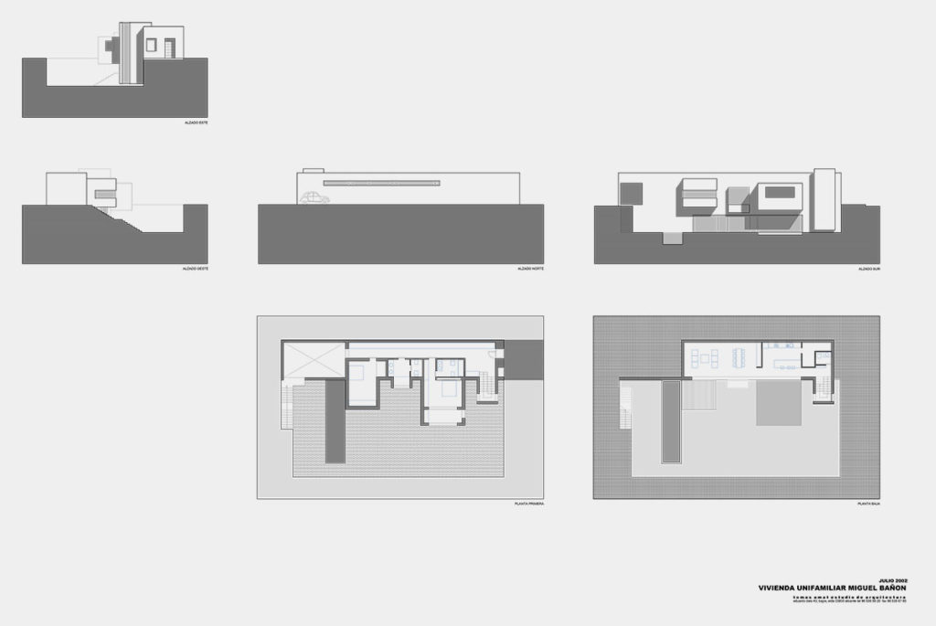 Casa Bañón planos planta secciones alzados