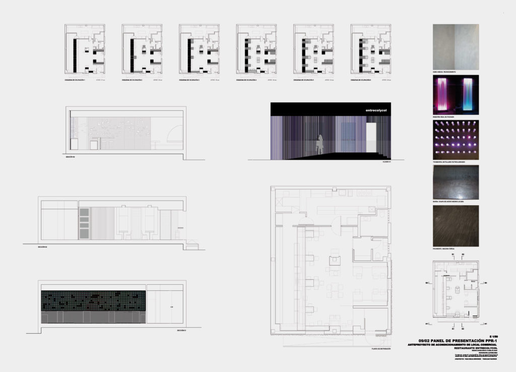 Gastrobar EntreColyCol Murcia panel proyecto