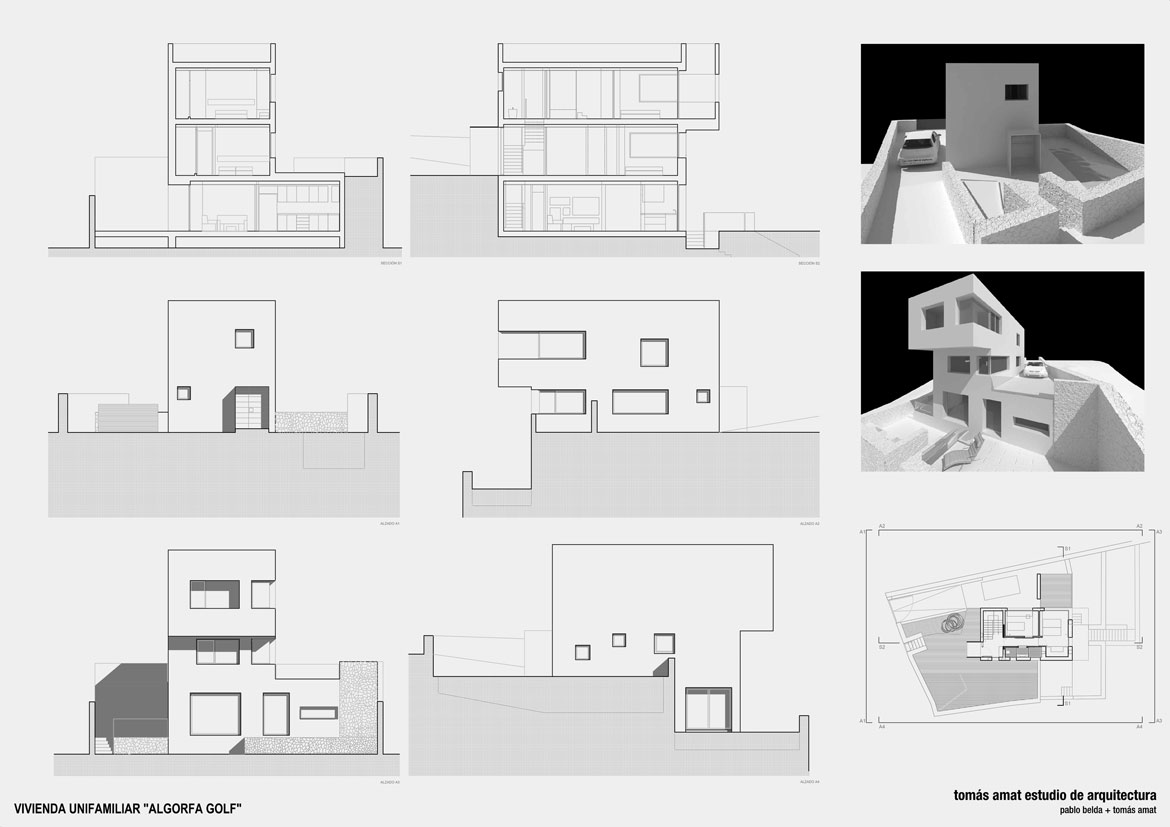 Proyecto de arquitectura e interiorismo en Algorfa. Planos técnicos