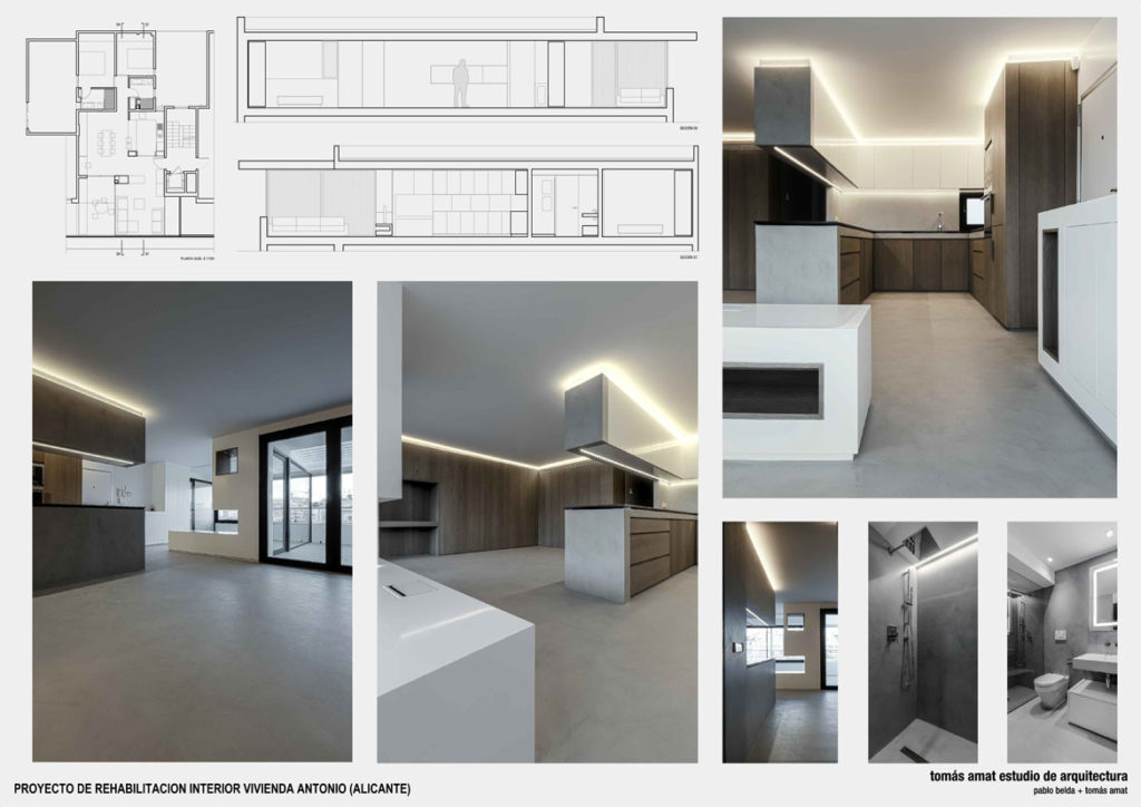Vivienda Julia Antonio · Panel 2 con materiales y planta