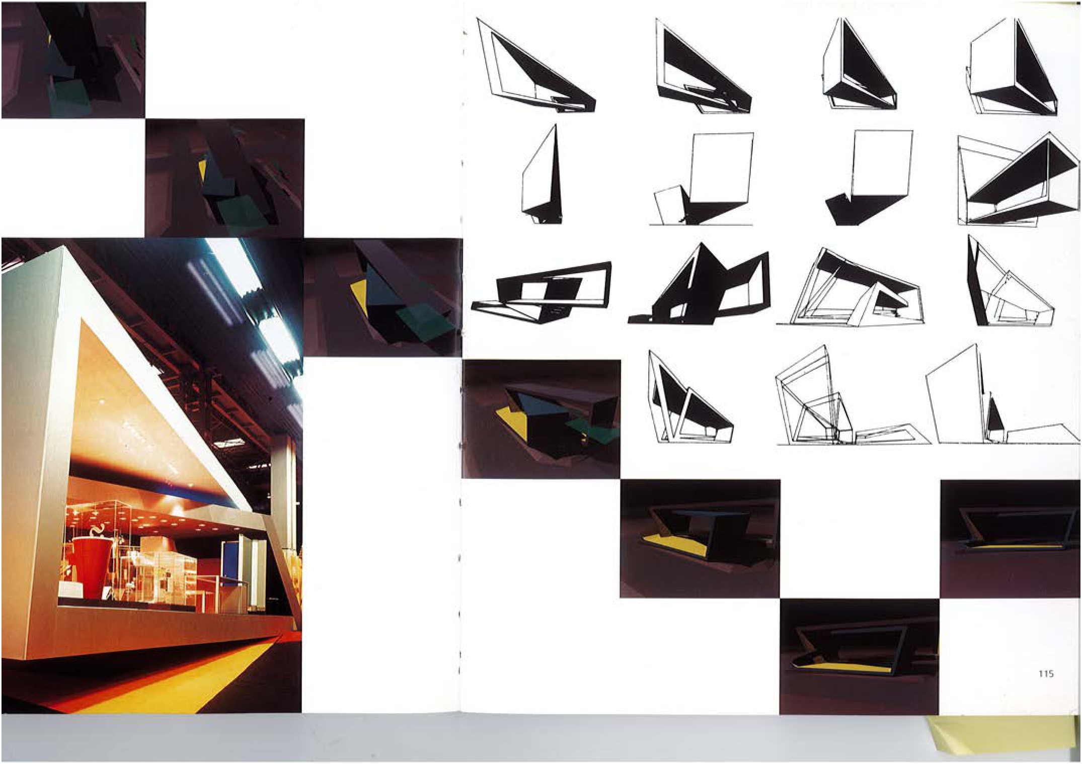 Páginas de la monografía sobre el Blueprint Pavilion de Zaha Hadid en Birmingham, con Tomás Amat al frente del equipo de diseño.